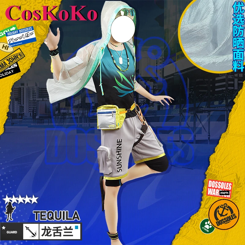 【Customized】CosKoKo Tequila Cosplay Anime Game Arknights Costume Summer Holiday Uniform Halloween Party Role Play Clothing New