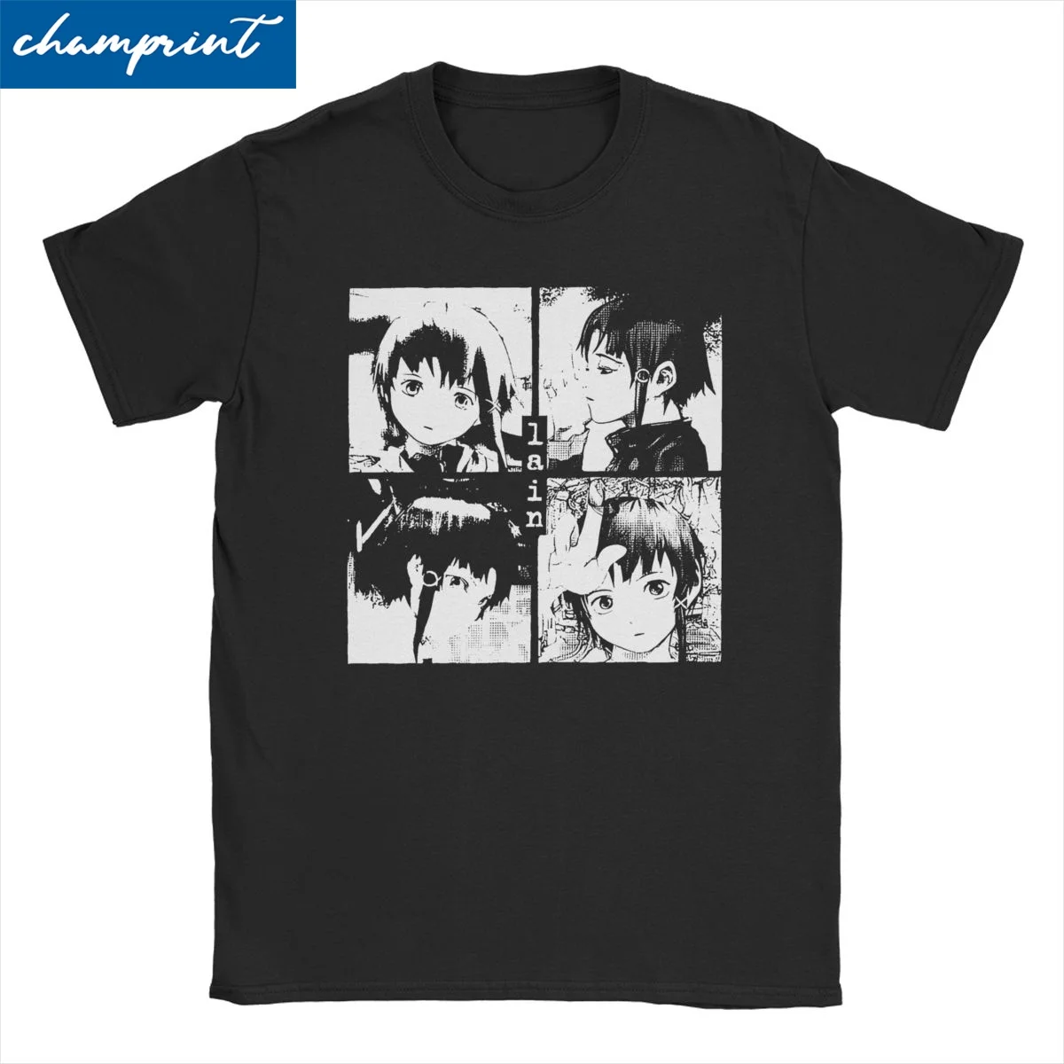 Wired Serial Experiments Lain Men Women T Shirt Anime Lwakura Sci Fi Manga Casual Tee Shirt T-Shirts Cotton Gift Idea Clothing