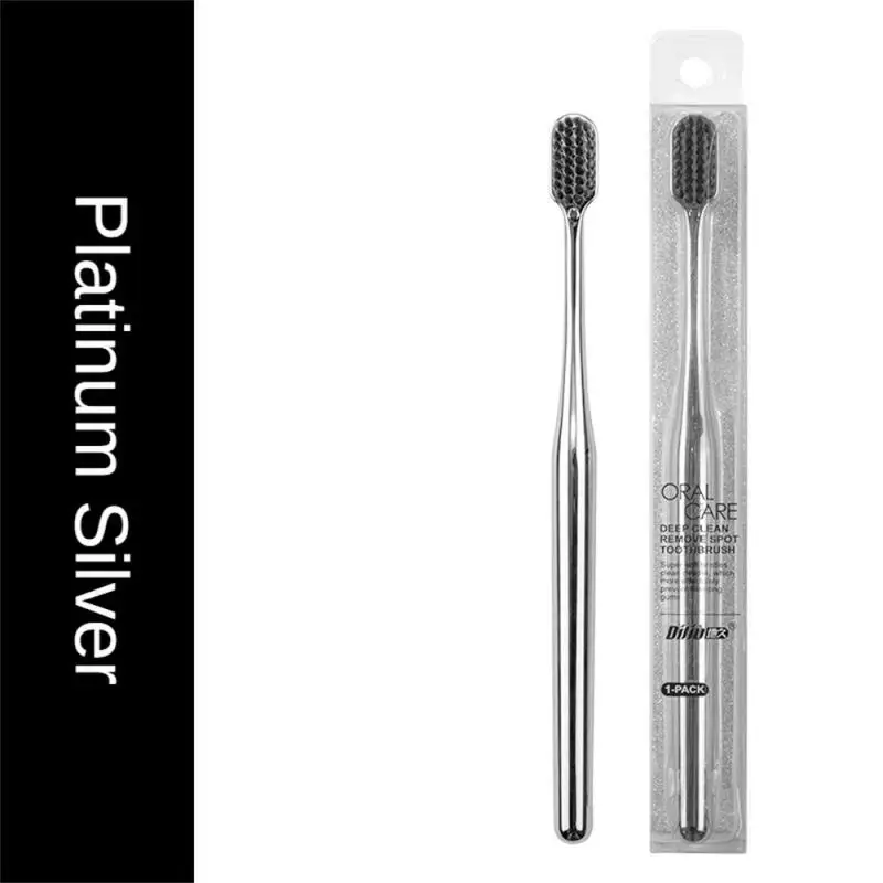 

Luxury Soft Toothbrush Men Women Adult Tooth Brush Gold Silver Dental Brushes Elegance Gentle Toothbrushes Drop Shipping