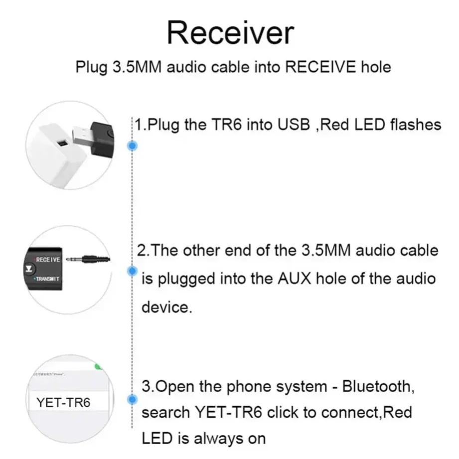 2 IN 1 USB 블루투스 5.0 어댑터 송신기 PC 컴퓨터 TV 용 3.5mm AUX 잭 노트북 스피커 헤드셋 블루투스 수신기