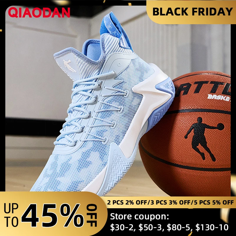 

QIAODAN сетчатые баскетбольные кроссовки, мужские летние кроссовки 2024, дышащие молодежные боевые износостойкие профессиональные кроссовки XM25200105F