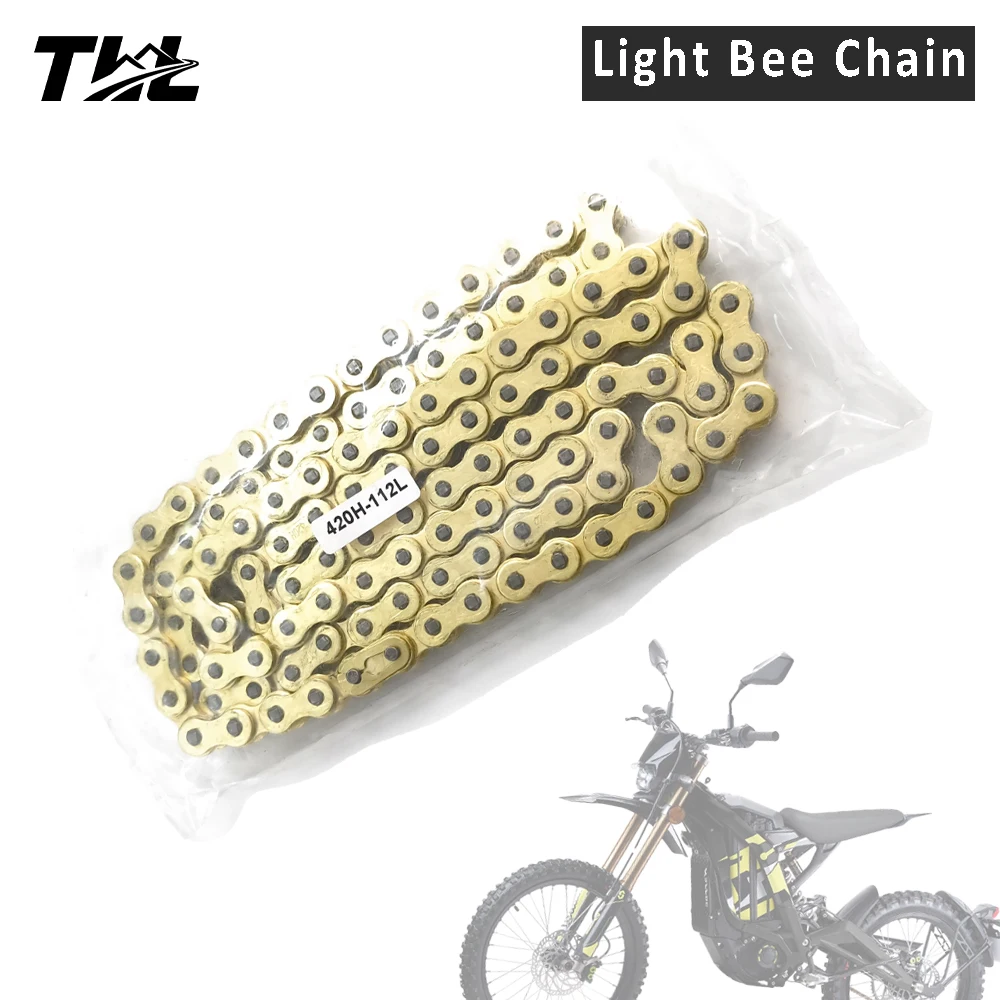 Non O-ring Chain 420H-112L Links for Surron Light Bee/79 Falcon/RERODE R1 Motorcycle Electric Cross-country Bike Parts