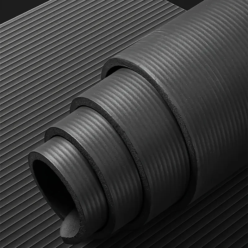 Herren Ultra-Dicke Sportmatte, 10mm Dicke Schwarze Yogamatte, Schalldicht und Stoßabsorbierend, Sehr Geeignet für Heim- und Fitnessübungen – Detail 3