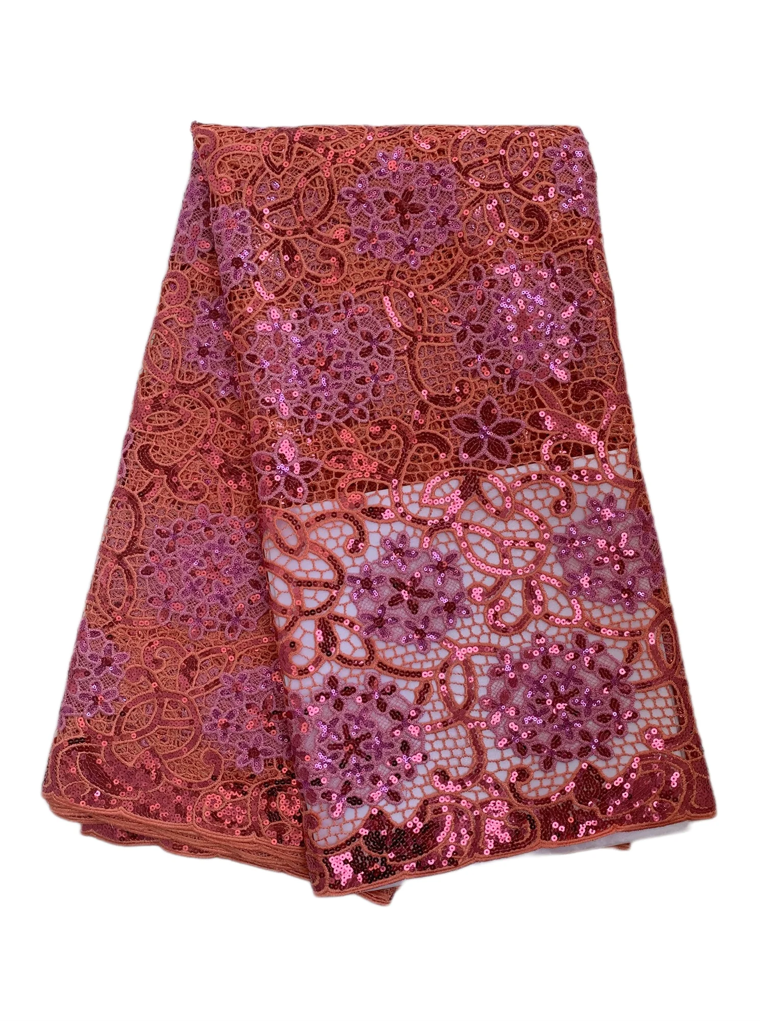 

Hot Bicolor Sequins African Guipure Cord Lace 2025 High Quality Nigerian Water Soluble Lace For Women Wedding Party Dress Sewing