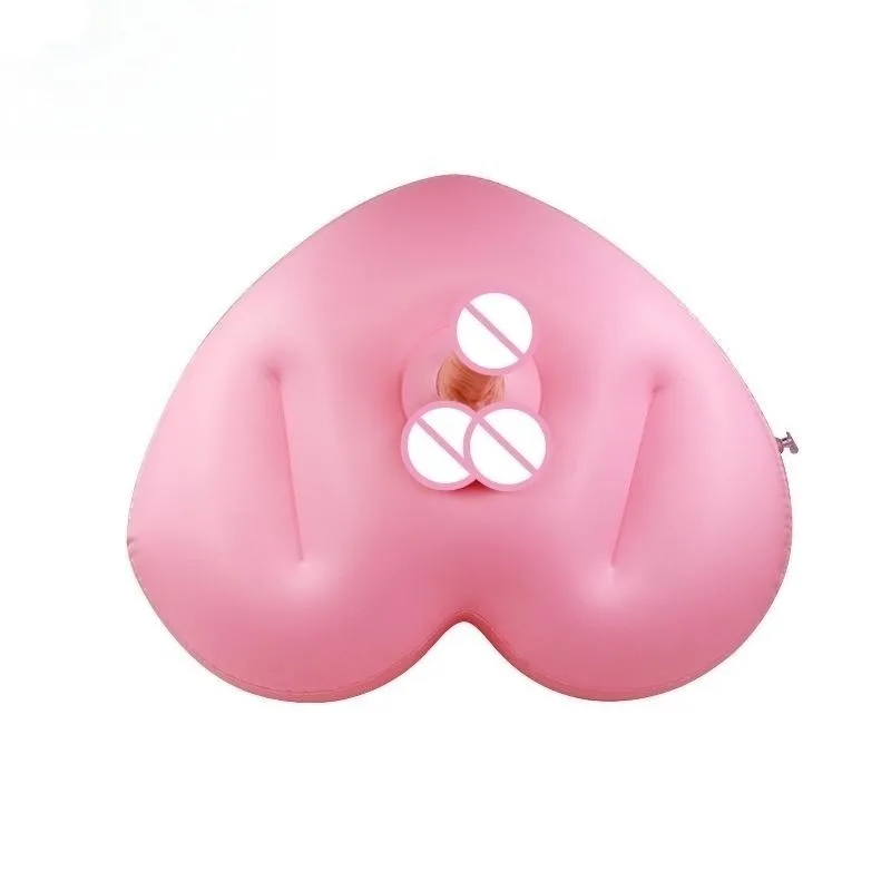 2023 New Heart-shaped Inflatable Cushion Gun Rack Masturbator Can Be Equipped with Dildo Male and Female Dual-use Adult Sex Toys