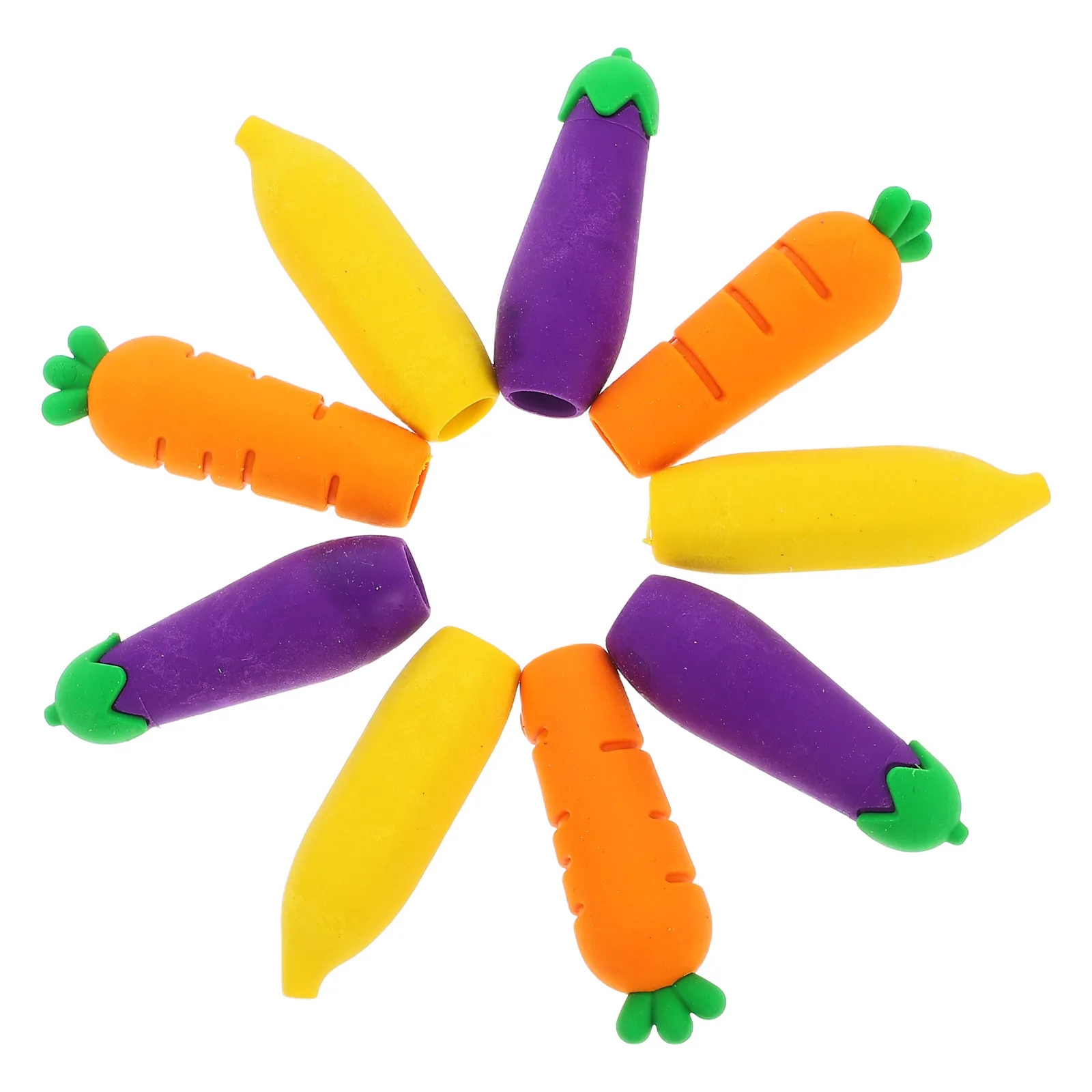 

9Pcs Cute Pencil Hat Cartoon Rubber Erasers Adorable Extenders Soft Toppers Drawing Supplies Classroom Supplies