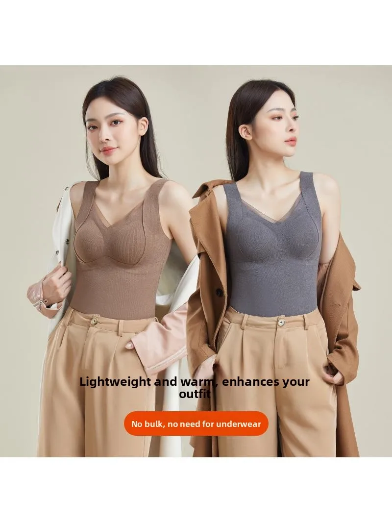 เสื้อกั๊กกันหนาวแบบสองด้าน รุ่นใหม่สำหรับฤดูใบไม้ร่วงและฤดูหนาว พร้อมแผ่นรองหน้าอก ให้ความอบอุ่นและรักษาความร้อนได้ดี