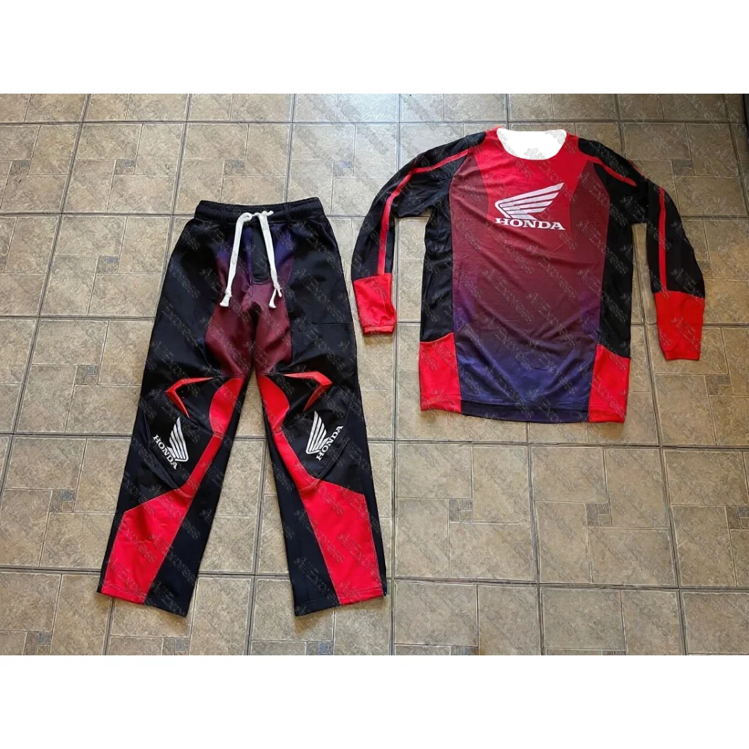 

Honda 2025 мужской гоночный командный модный модный мотоциклетный костюм с длинными рукавами для езды на велосипеде на открытом воздухе, спортивные скоростные длинные брюки