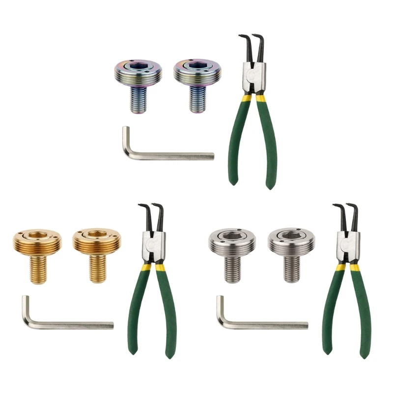 

2pcs Crank Arm Fixing Bolts with Plier and Wrenches Crank Bolts Part