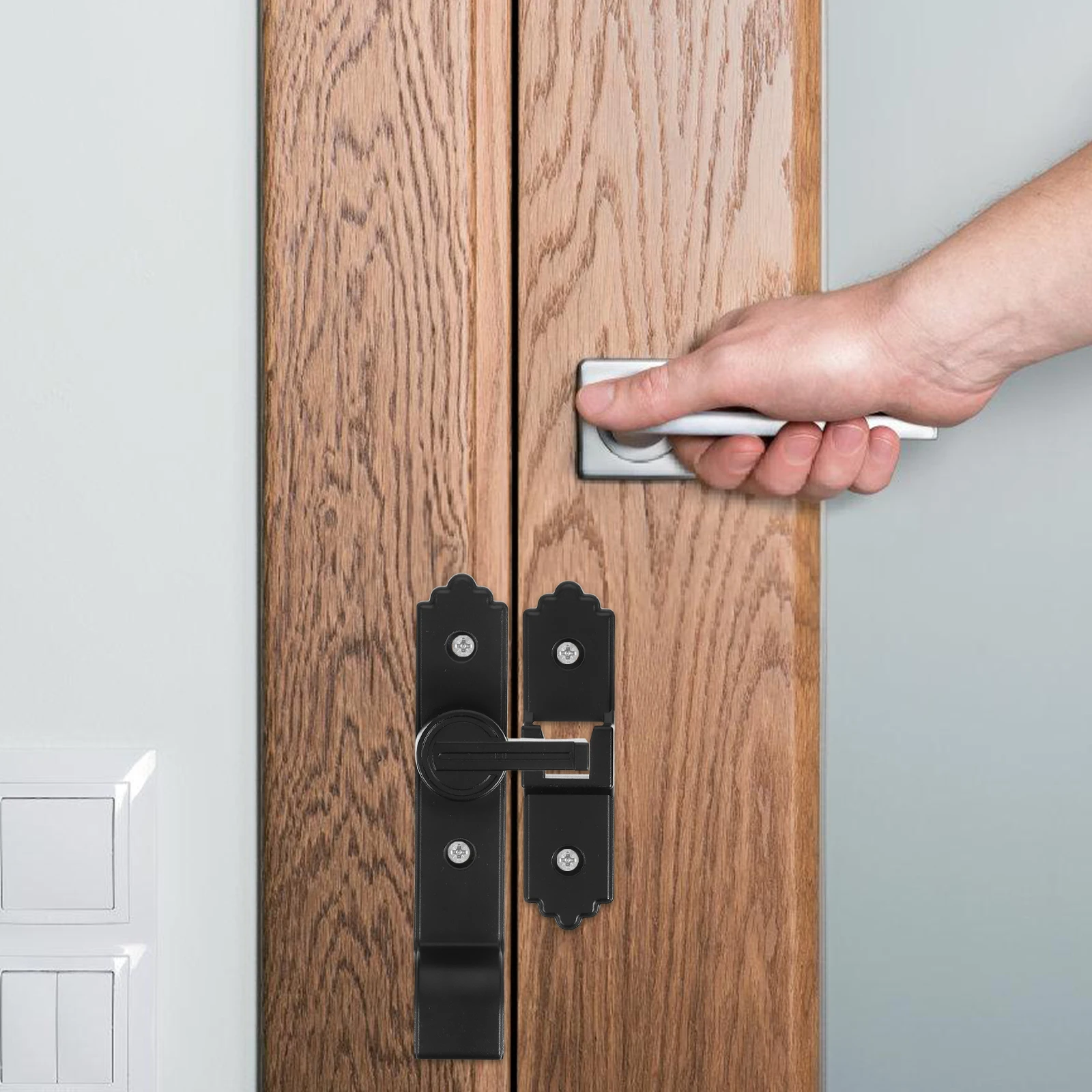 

Portable Door Lock No Drill Security Latch Gate Buckle For Bathroom Barn Closet Cabinet Shed Workshop Dog Kennel Home Apartment