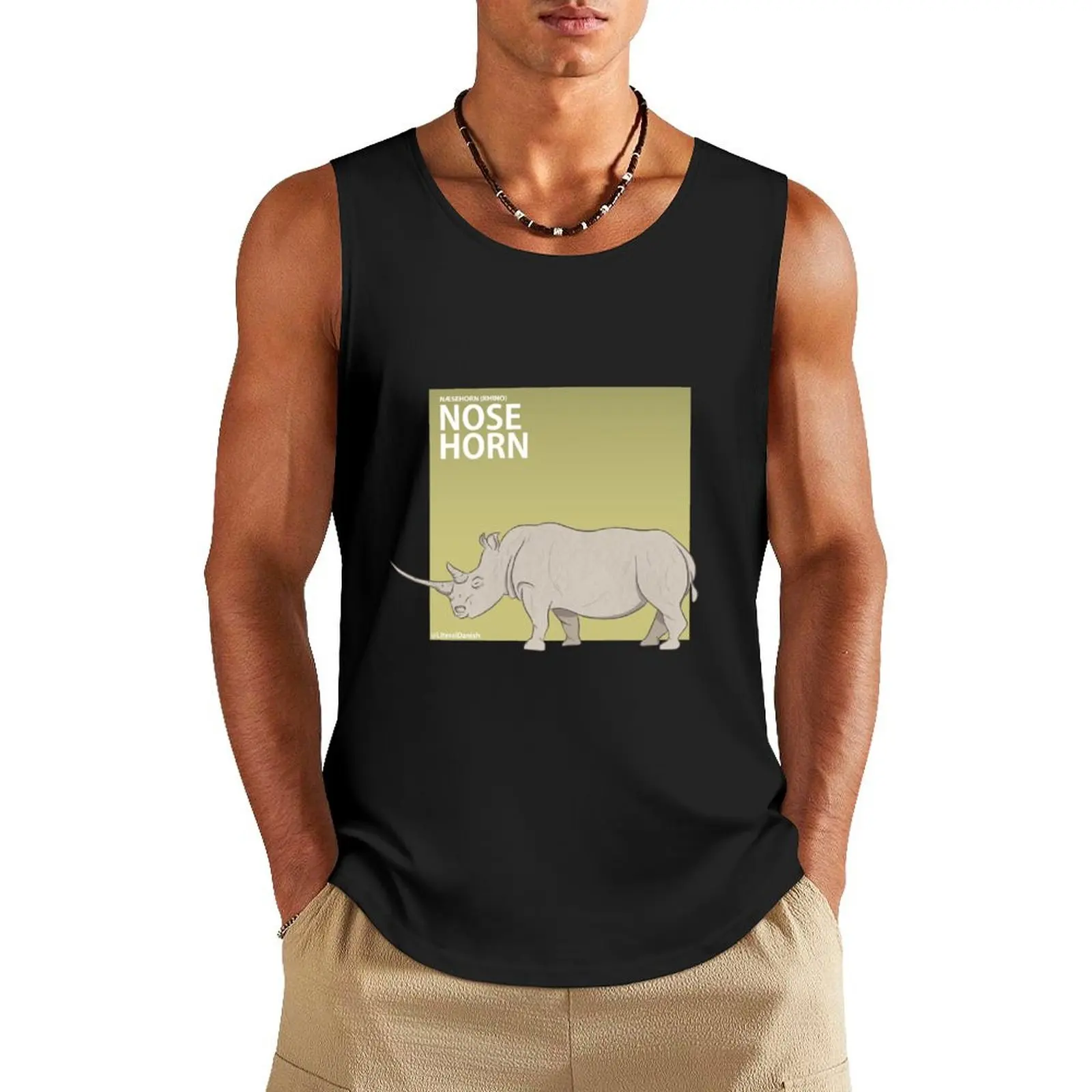 Literal Danish Nose Horn. The Danish name for Rhino Tank Top Man sleeveless shirt gym clothes man clothing men