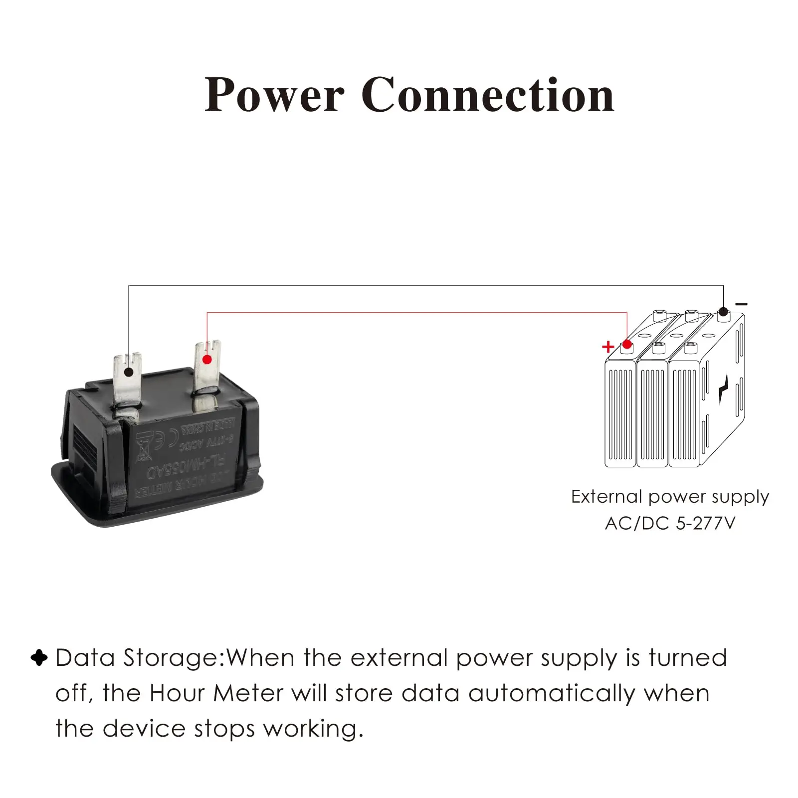 Digital Hour Meter AC/DC 5V-277V LCD Display with Maintenance Alarm for Generator, Lawn Mower, Tractor, Forklift, ATV, Scooter