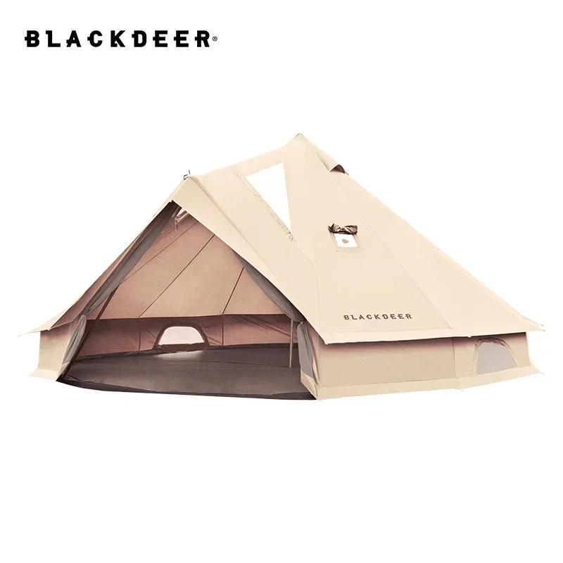 BLACKDEER Mongolian Tent Outdoor Camping Family Picnic Ultralight Pyramid Luxury Giant House 8 People 4 Seasons Campaign House