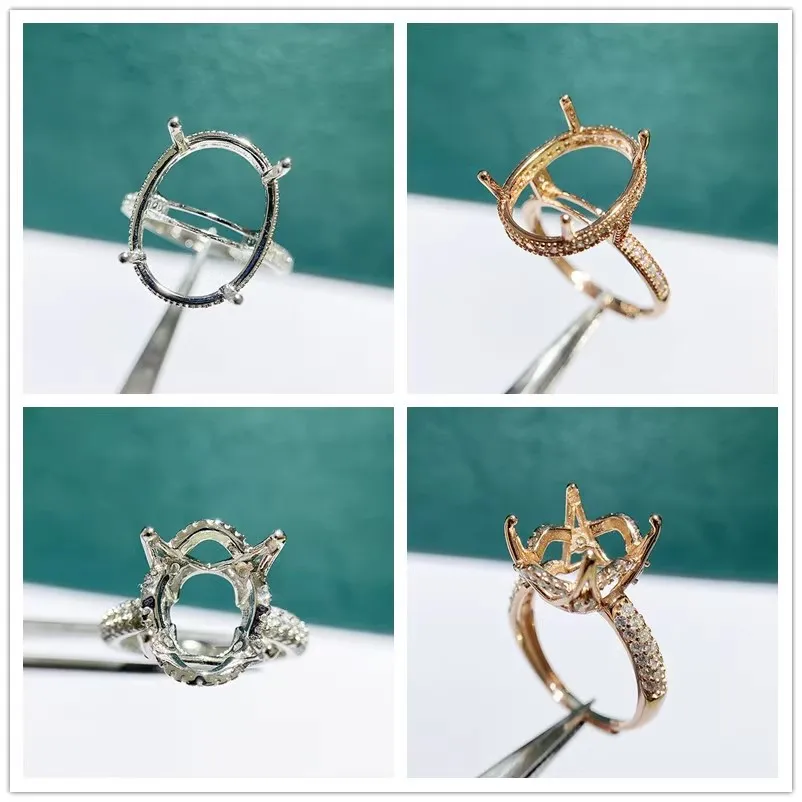 

MeiBaPJ 10*14 эллиптический камень из стерлингового серебра 925 пробы модный держатель для колец DIY пустая поддержка для женщин изысканные очаровательные ювелирные изделия