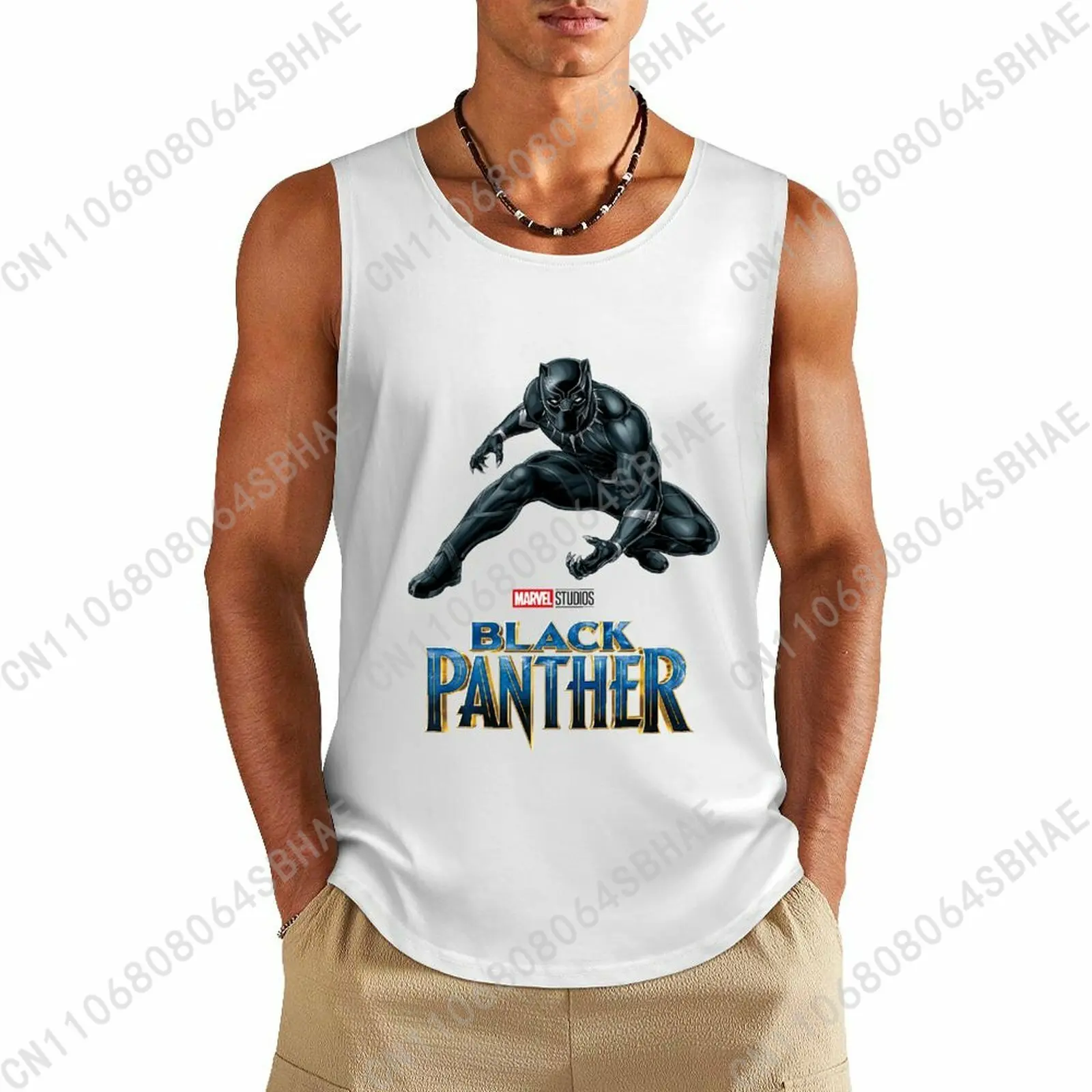 

Marvel Black Panther Custom Pattern Mens Cotton Tank Top Cotton Sleeveless Shirt Men Undershirt Personalized Gifts Cosplay