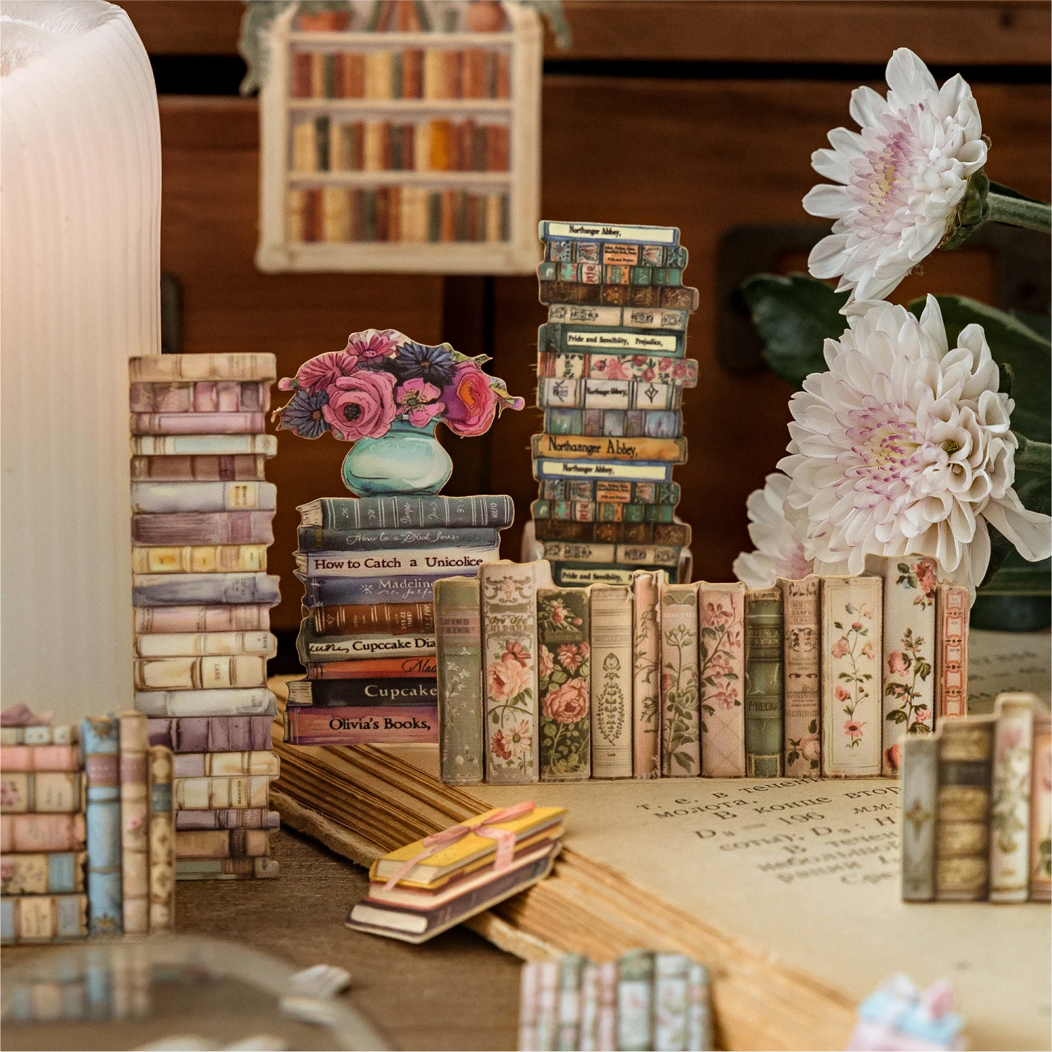 2 ورقة معرض الكتاب سلسلة الرجعية 3D الإغاثة يموت قطع ملصقات الديكور الإبداعي DIY غير المرغوب فيه مجلة سجل القصاصات ملصقات #5