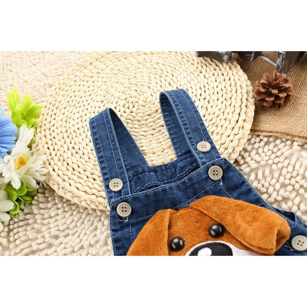 Cartoon Print Denim Overalls Lightweight Denim Denim Fabric Denim Shorts Short Casual Children Denim Dungarees Summer