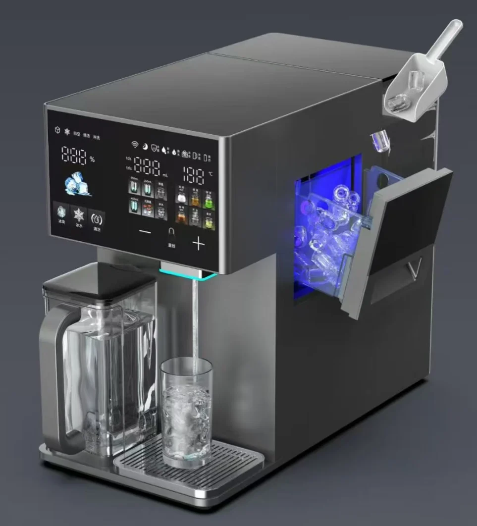 Reverse Osmosis Water Filter Countertop Ice Maker Installation-Free Water Purifier for Home Office Use with Ice Cube Output