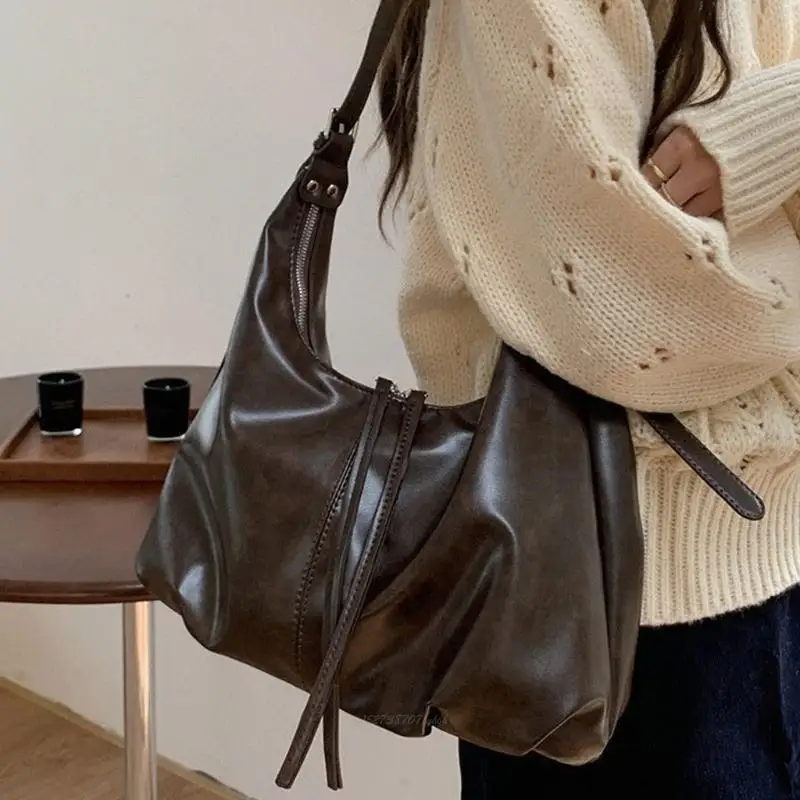 

X5XA Modern Large Capacity PU Shoulder Bag Convertible Handheld Purse Underarm Bags for Commuting and Business Meetings