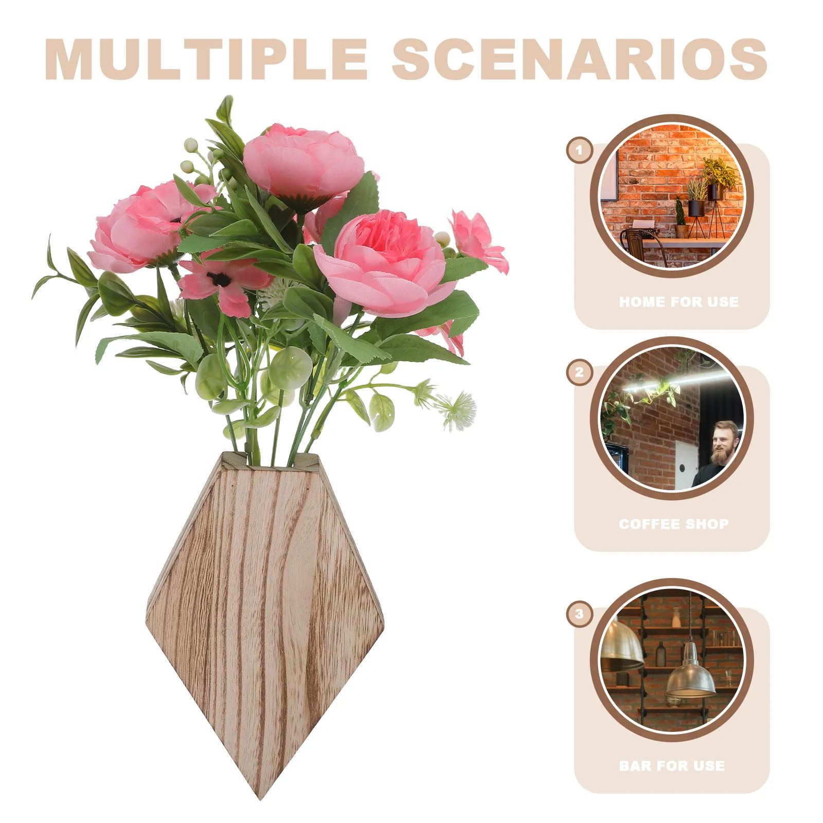 Wood Wall Planter Hanging Planter Box Modern Indoor Decor for Bathroom Bedroom Living Room Space Saving Wooden Hanging Plant