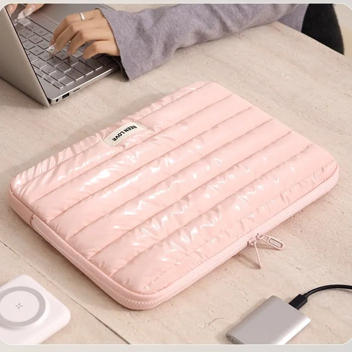Waterproof Laptop Bag Tablet Sleeve 13.3 14 Inch Lightweight Quilted Sleeve Protective Case