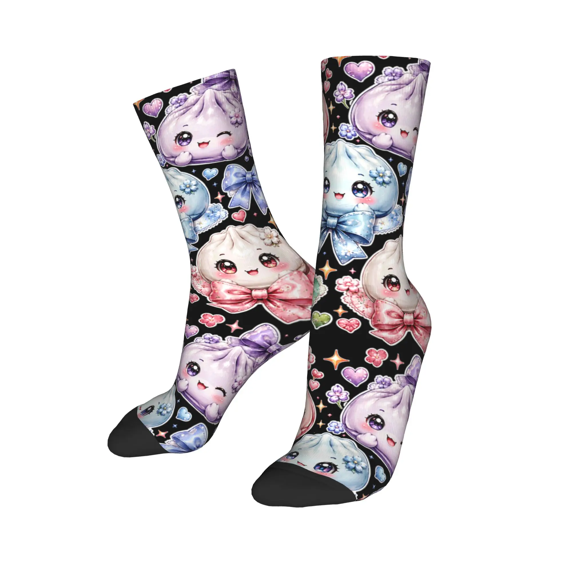 Kawaii Dumpling Cute Pastel Anime Lovers Socks Men's Women's Polyester Casual  Socks Harajuku Middle Tube Socks Gift