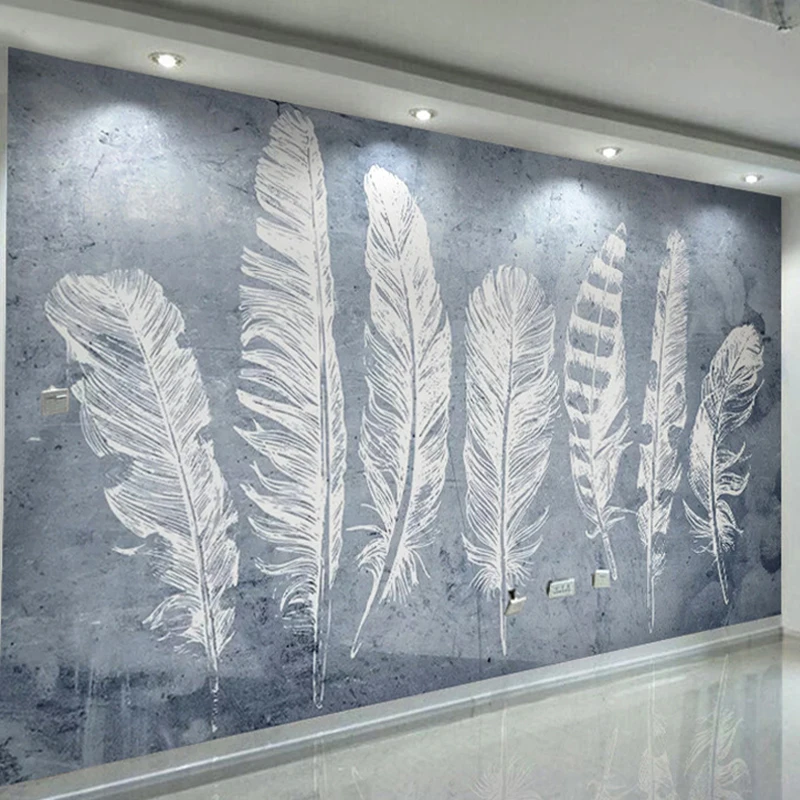 Custom 3D Mural Wallpaper Feather Art Wall Painting Wall Papers Home Decor Living Room Bedroom Background Photo Wall Covering