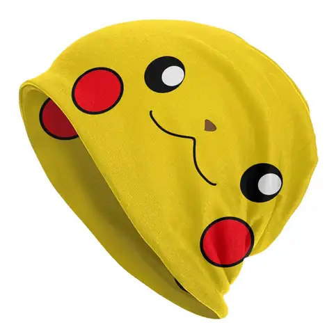 Mössa Pikachu Herr Dam Tunn Mössa Japansk Tecknad Anime Pokemon Höst Vår Varm Mössa Hiphop Skullies Mössor Kepsar 6 best sales motorhuv pikachu - №4