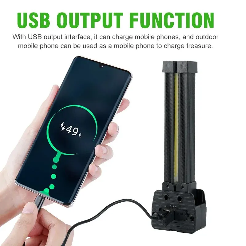 Forte Flashlightoutdoor multifunzionale campeggio Lightingflashlight Auto Repair Work Lightfolding COB Light