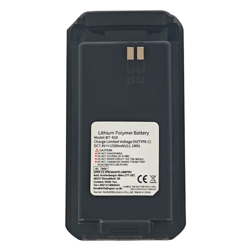 New 7.4V 1500mAh BT-910 Walkie Talkie Li-ion Battery Pack For Radtel RT-910 RT-910B Two Way Ham Radio Replacement Battery
