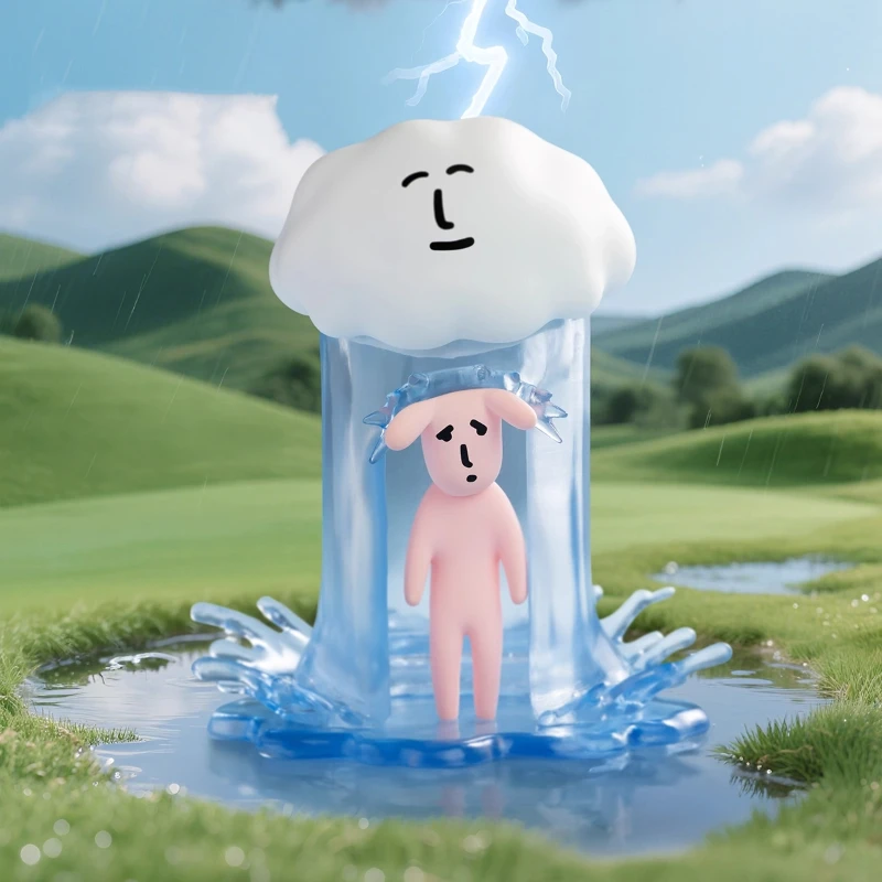 Kotak Misteri Seri Abstrak Kelinci Temanku V2 Mini Blind Box Mainan PVC Kartun Lucu Anime Periferal Ornamen Dekorasi Meja