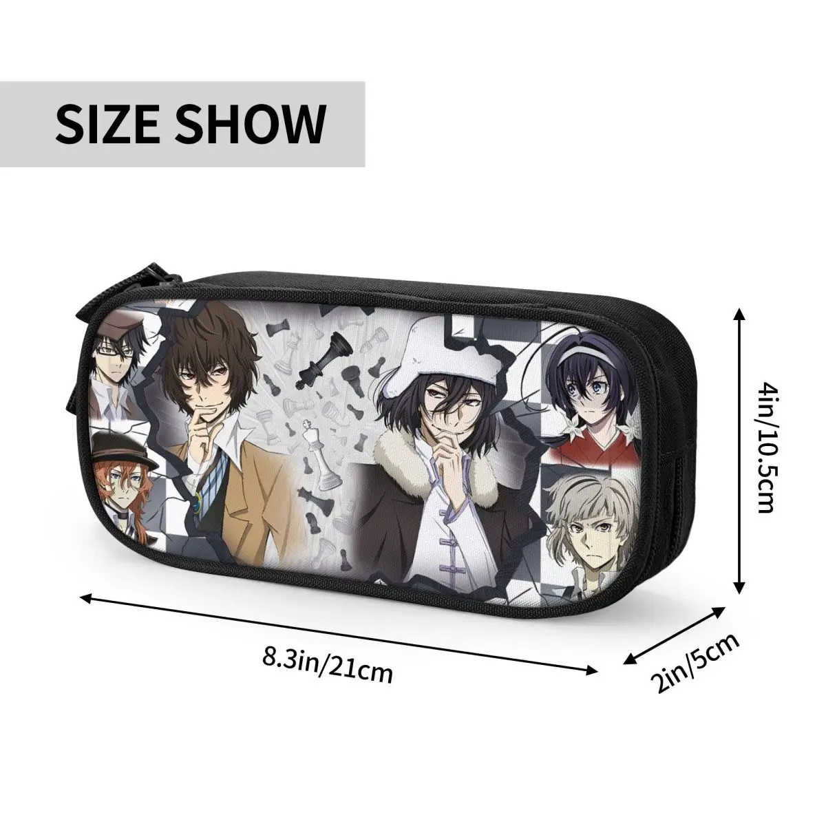 Kotak Pensil Anime Bungou Stray Dogs Tas Pena Dazai Osamu Jepang Fashion Kotak Pensil Hadiah Kantor Kapasitas Besar Anak Perempuan Laki-laki