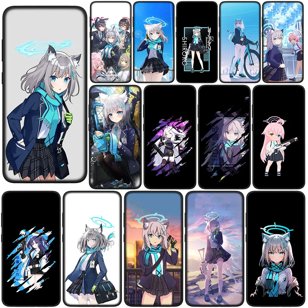 Shiroko Blue Archive Anime Girl Cover for Samsung Galaxy S24 S23 Fe Ultra Plus A55 A35 A24 A25 A15 A05 M55 M15 Casing Phone Case