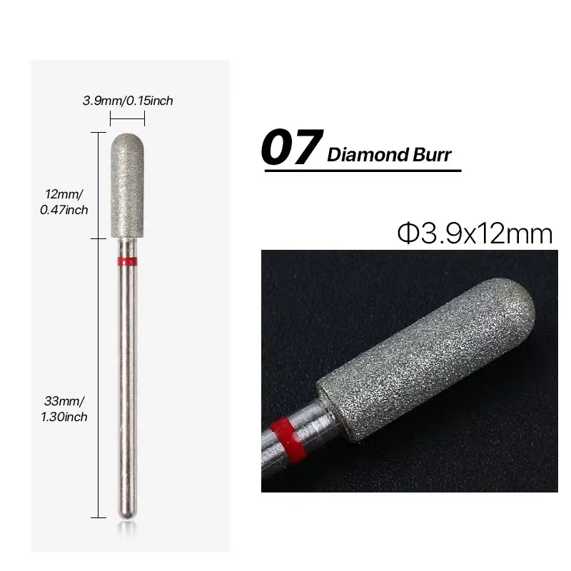 5 Pcs Diamond Milling Cutters For Manicure Carbide Nail Drill Bits Removing Dead Skin On The Edge Of The Nail Tool image 6