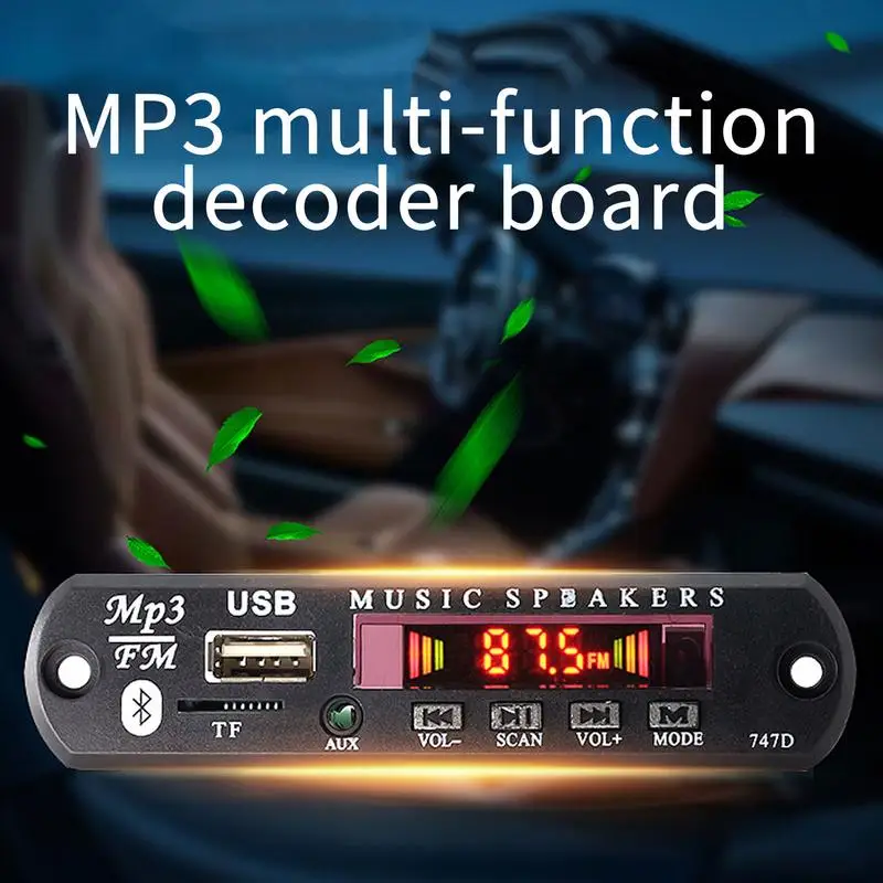 بلوتوث MP3 فك مجلس اللاسلكية بلوتوث الصوت عن بعد وحدة دعم USB و FM LED عرض عن بعد فك مجلس