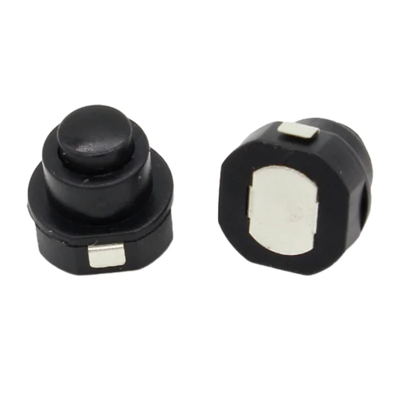 10PCS a lot Flashlight Torch Part Round Push Button Switch Black DC 30V 1A 10mm x 10mm (D*H)