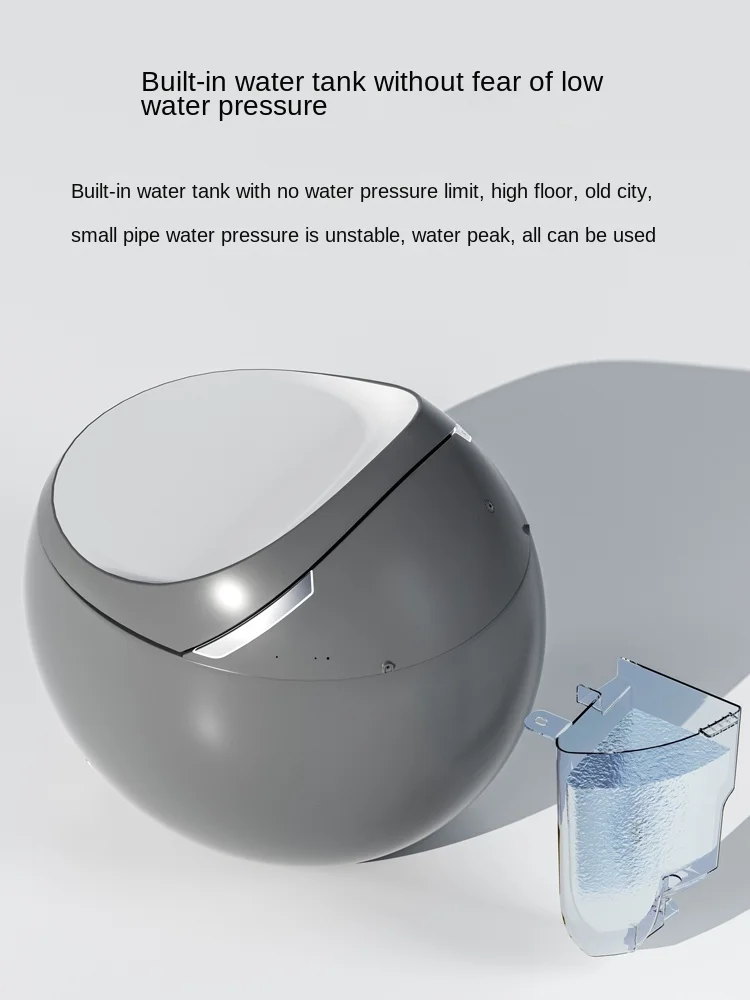 Light intelligent toilet with creative and luxurious design, automatic flip cover, no water pressure limit for toilet sitting