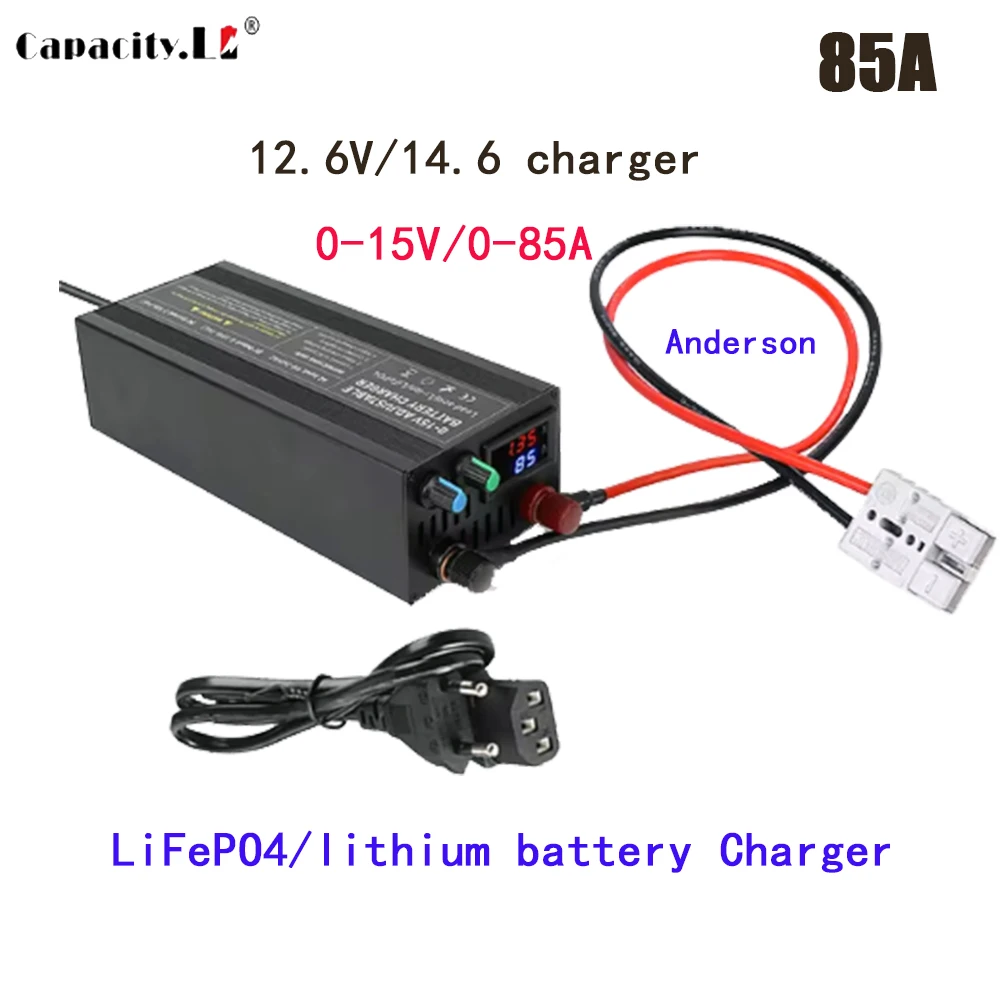 Capacity Li 12v Lifepo4 battery charger 85a power adjustable voltage and current 12.6v14.6V intelligent lithium battery charger