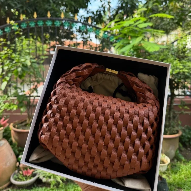 quality  new bento bag woven bag leather shoulder crossbody fashion women's bag