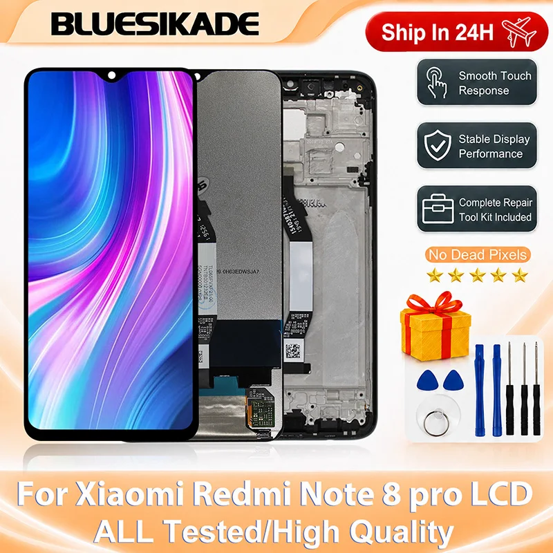 IPS For Xiaomi Redmi Note 8 Pro LCD M1906G7I Display Digitizer Assembly Touch Screen For Redmi Note 8 Pro LCD Replacement Parts