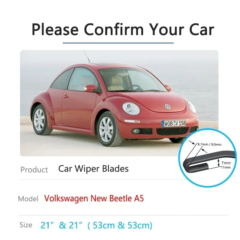 For Volkswagen New Beetle A5 2003~2011 Windshield Windscreen Brushes Cutter Accessories 2010 2009 2008 Car Front Wiper Blades