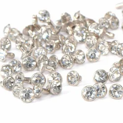 100/200 set Round Rhinestone Rivets Studs Decorative Jewelry Rivets Rivets 7mm for DIY Leathercraft Clothing Belts Bags