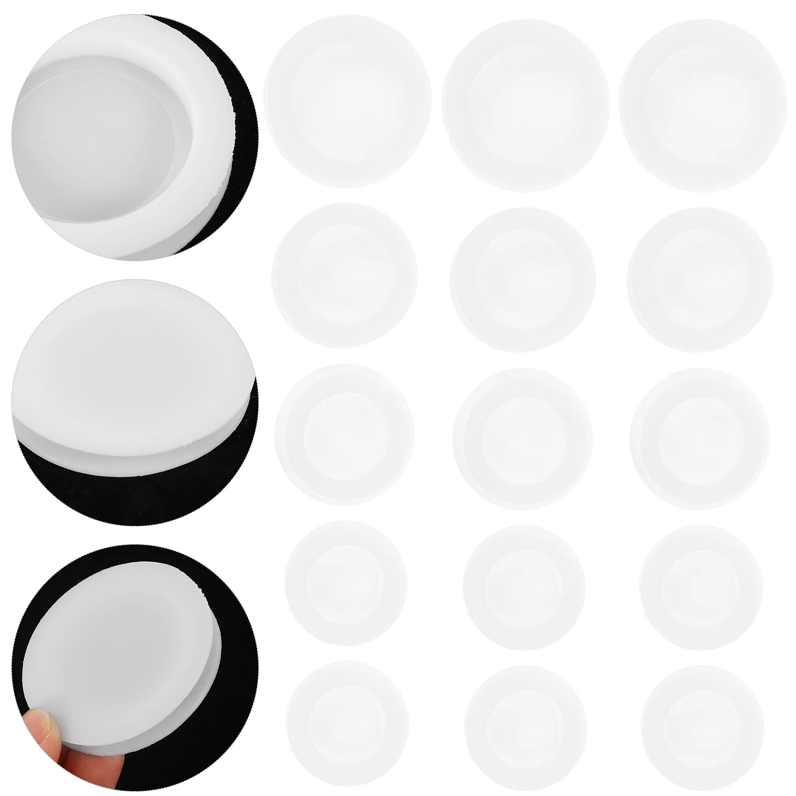 

20pcs Round Stopper Rubber Plugs 26mm 25mm 30mm 32mm 38mm White Piggy Bank Plugs Replacement Savings Jar Stoppers