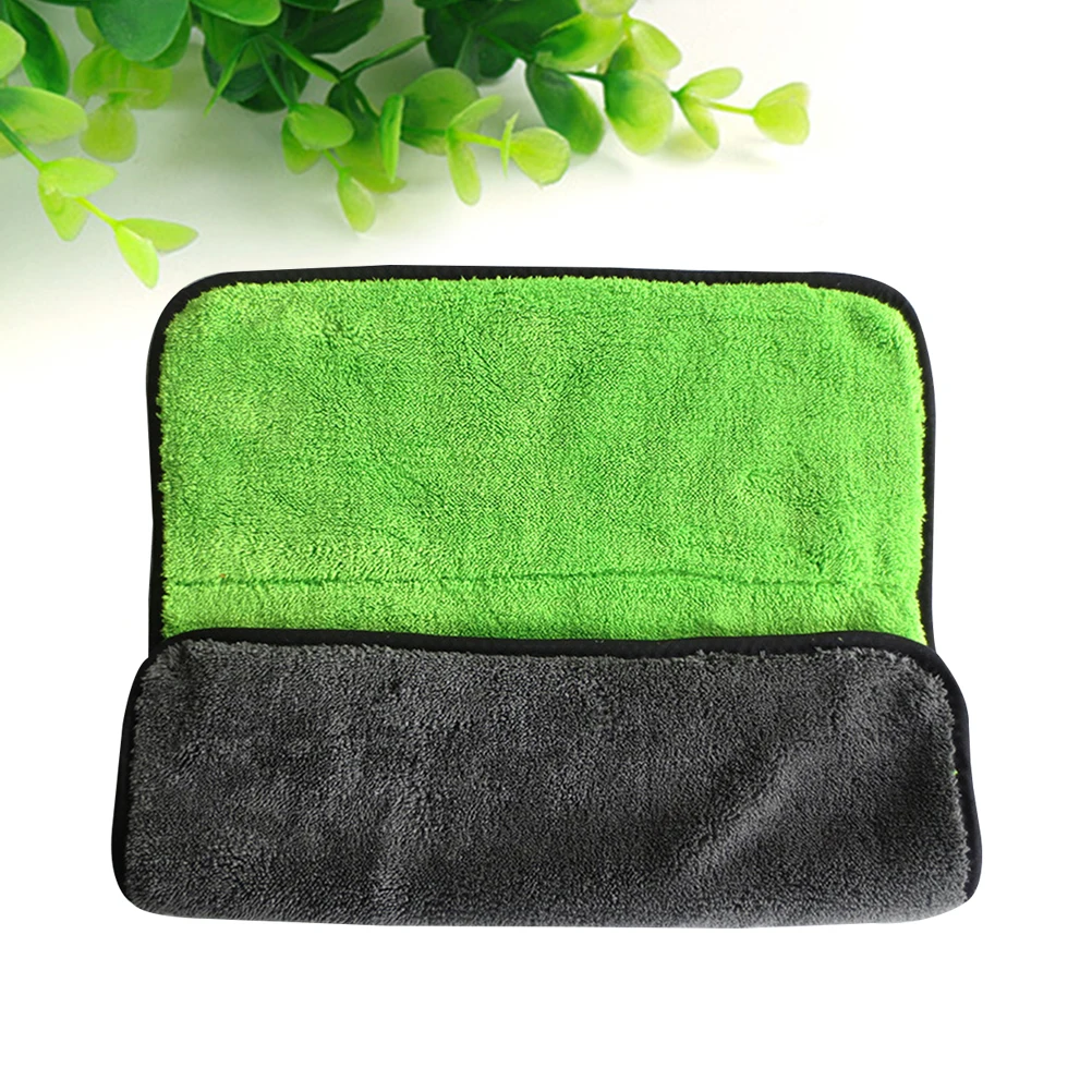 

1pc Microfiber Car Wash Towels 45X38Cm Green Grey Quick Drying Water Absorbent Scratch Free Cleaning Cloth For Vehicles Boats