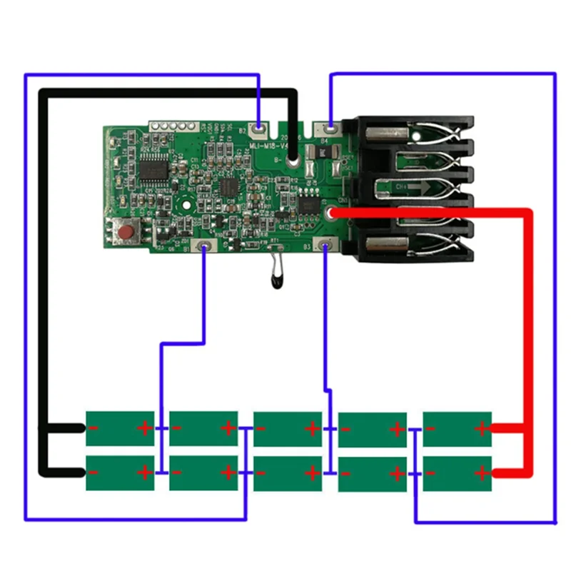 B84B-18V Li- Battery PCB Board PCB Charging Protection Circuit Board Formilwaukee 18V Li- Power Tools Replacement PCB Boar