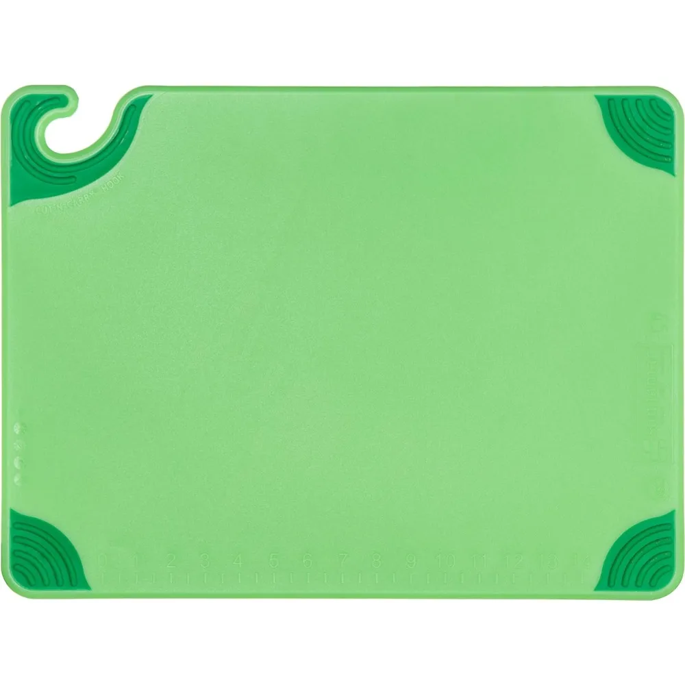 لوح تقطيع بلاستيكي غير قابل للانزلاق مقاس 15 × 20 بوصة مع خطاف أمان، مرمز بالألوان HACCP للاستخدام الاحترافي والمنزلي في المطبخ