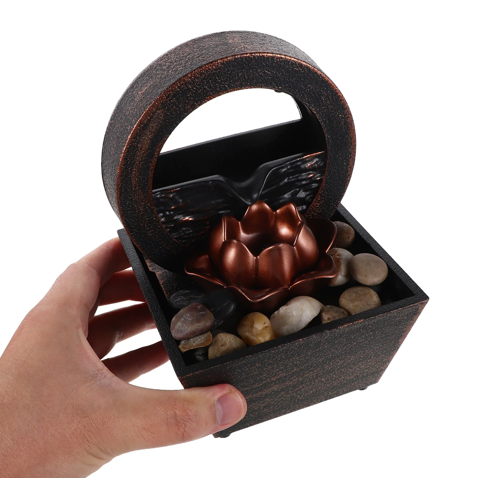 

1 Set Desktop Water Fountain Indoor Tabletop Circulating Waterfall Usb Powered Space Saving Office Decorative Led Mini Waterfall