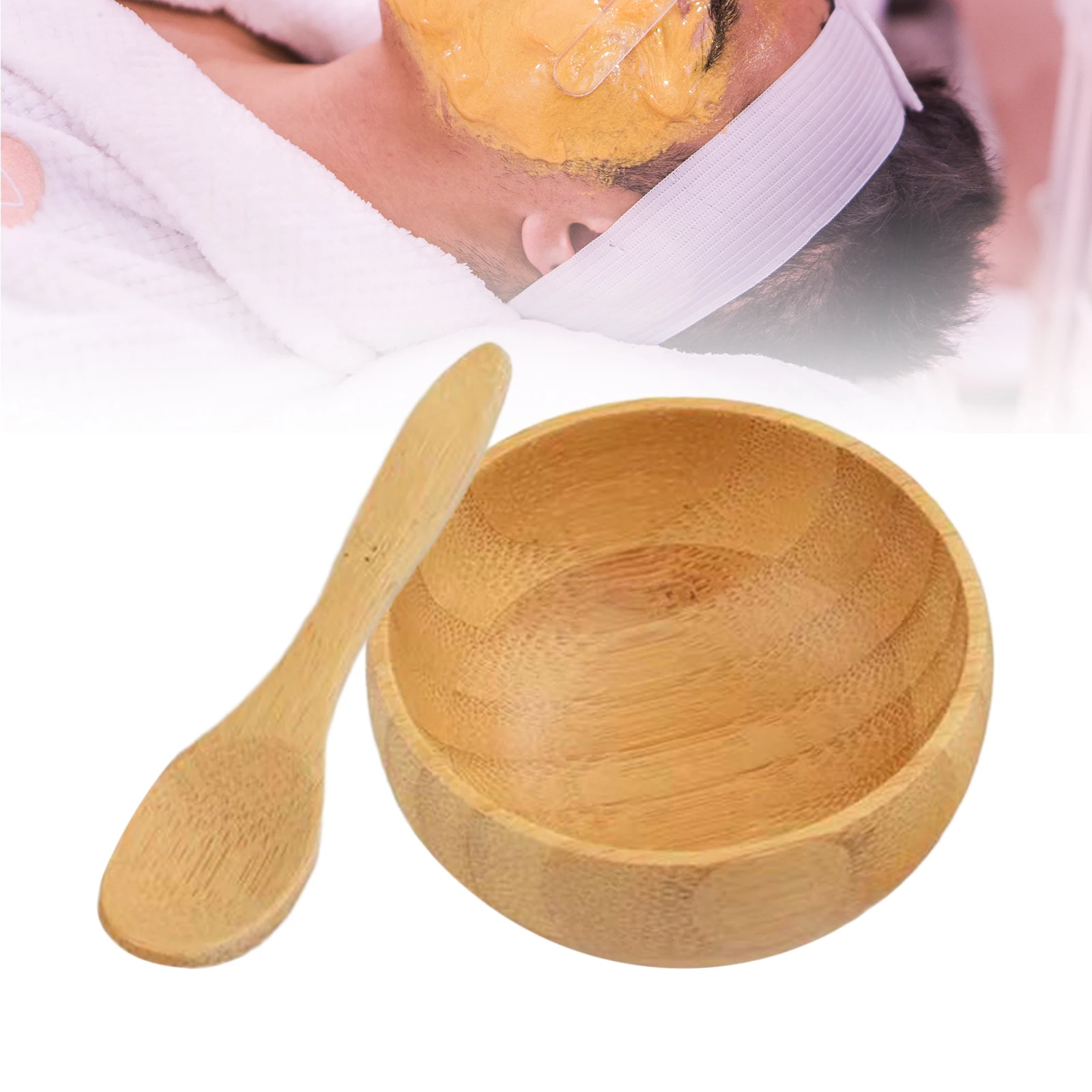 Women Lady DIY Facial Mask Kit Face Mask Bowl Mixing Stick Spoon Spatula Kit for Makeup Cosmetic Bamboo Beauty Tool Skin Care