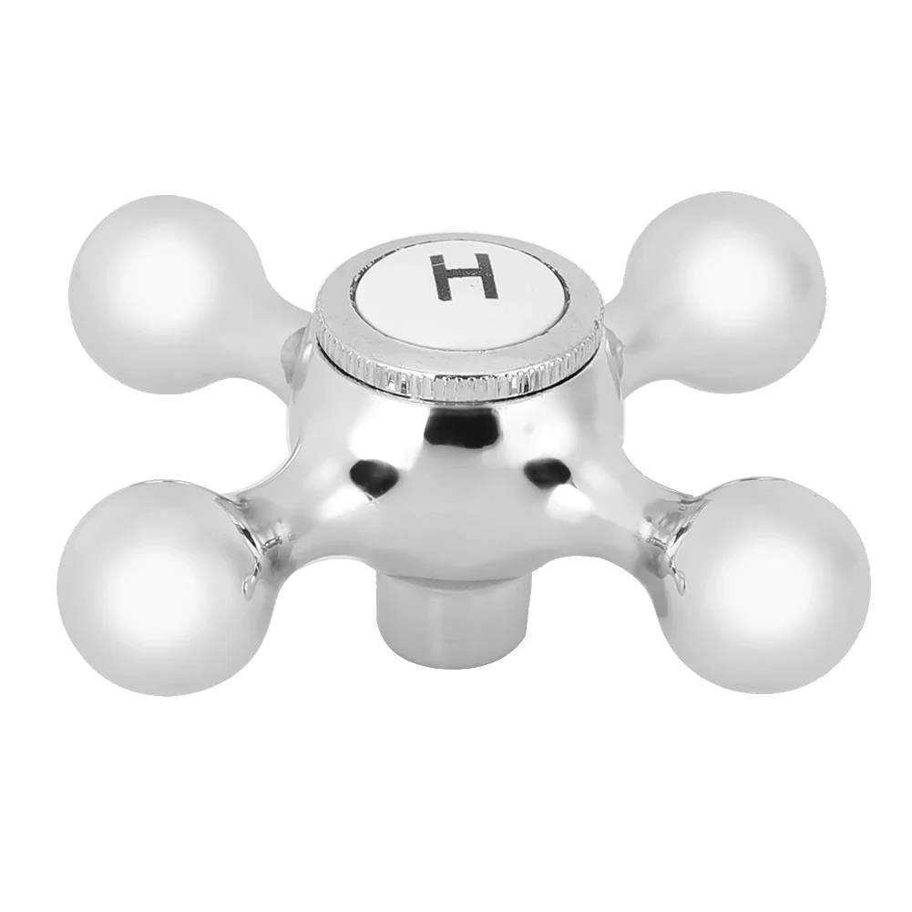 Copper Cross Handle Bath Sink Faucet Handle for Kitchen Bathroom Sink Unique Plum Blossom Water Faucet Handle Replacements