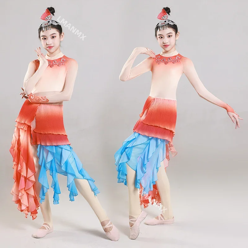 Sukienka Yunboli Koi do tańca skaczącego, strój dla dzieci na występy, karp skaczący przez bramę smoczą, piszczące rybki, radosny taniec i śpiew.